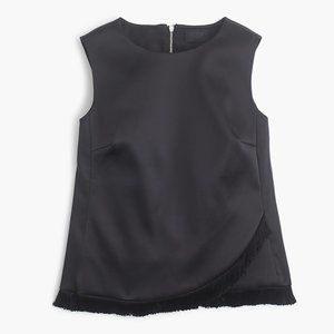 J.CREW Collection Satin Sleeveless Shell with Fringe 2 $148 E5408